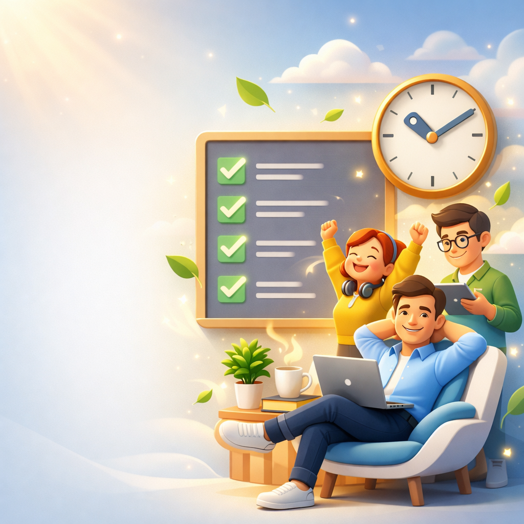 Illustration of enjoying life beyond the working day